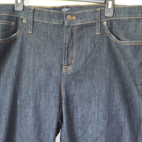J. Crew 8" Mid Rise Skinny Jeans Stretch Dark C9176 Women's Plus Size 35 H13082 - Picture 4 of 11